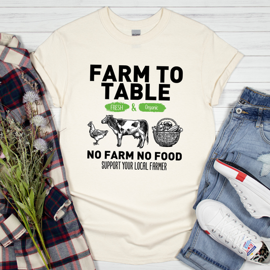 Farm To Table No Farm No Food Shirt