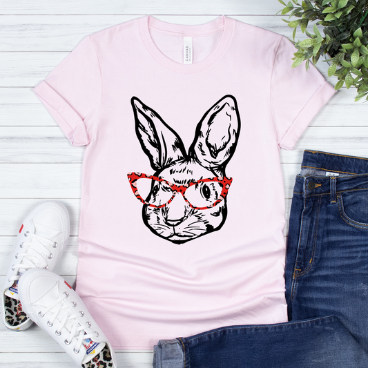 Rabbit in Leopard Glasses Shirt